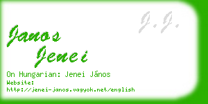 janos jenei business card